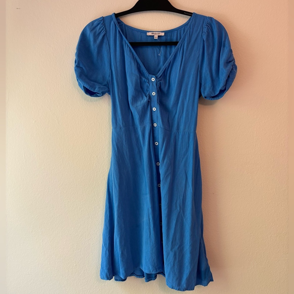 Madewell V-Neck Button-Front Mini Dress